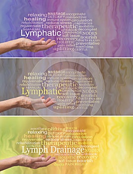 Manual Lymphatic Drainage Word Cloud x 3 banners