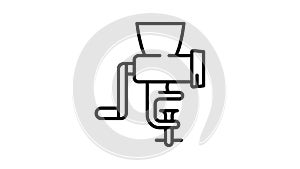 Manual meat grinder icon animation