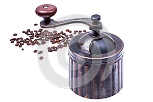 Manual mechanical metal coffee grinder