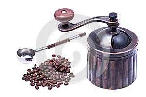 Manual mechanical metal coffee grinder