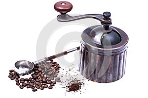 Manual mechanical metal coffee grinder