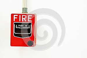Manual pull fire alarm switch safety system box