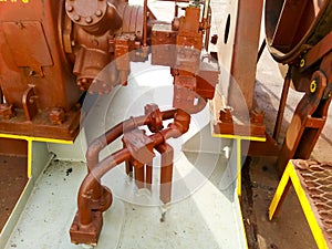 Manual shut-off valve of the outlet pipe of the water supply line of the fire-fighting system