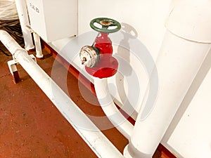 Manual shut-off valve of the outlet pipe of the water supply line of the fire-fighting system