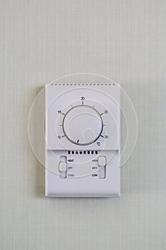 Manual thermostat for ambient temperature control in hotel
