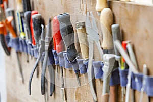 Manual tool in the carpenter workshop