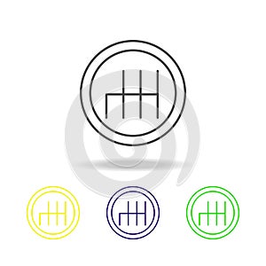 Manual transmission colored icon. Can be used for web, logo, mobile app, UI, UX