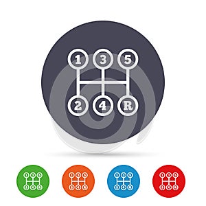 Manual transmission sign icon. Mechanic control.