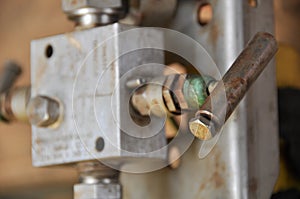 Manual valve in oil and gas production process, Open and close function by worker or operator