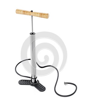 Manual vintage air pump isolated on white background. 3D illustration