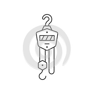 Manual winch line outline icon