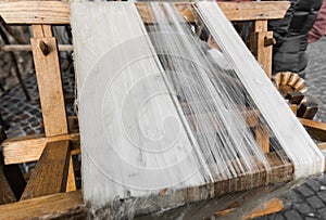 Manual wooden tool used to spin silk.