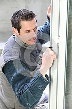 Manual worker fitting door