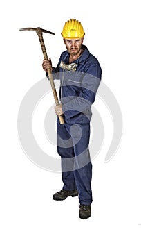 Manual worker isolated on white