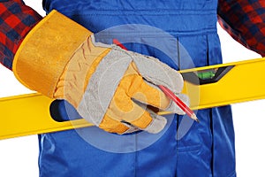 Manual worker man isolated on white background