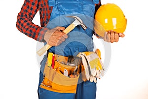 Manual worker man isolated on white background