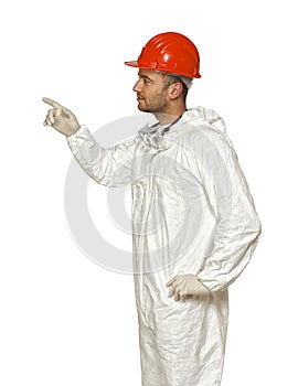 Manual worker with protection clothes