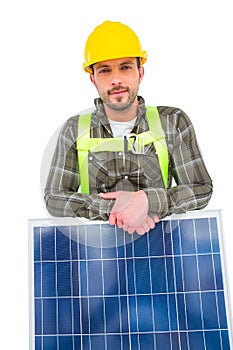 Manual worker with solar panel