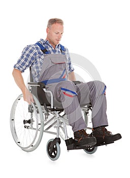 Manual worker in wheelchair