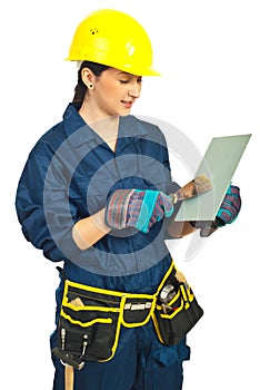 Manual worker woman working