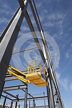 Manual Worker Working From Cherry Picker