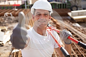 manual workman work on construction site