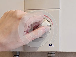 manually adjusting, gas-fired boiler