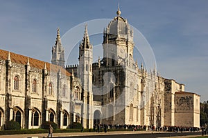 Manueline style facade. Monasteiro dos Jeronimos. Lisbon. Portugal