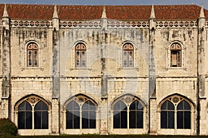 Manueline style facade. Monasteiro dos Jeronimos. Lisbon. Portugal photo