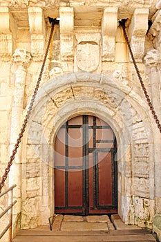 Manueline style. Main Entrance to Belem Tower. Lisbon . Portugal photo