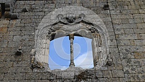 Manueline window at Belmonte Castle, Portugal