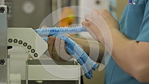 Manufacture of medical disposable caps.