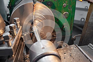 The manufacture of metal parts on a lathe, water-cooled