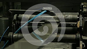 Manufacture of metal strip from stainless steel on rolling machines.