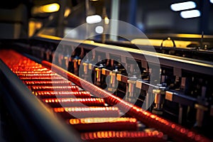 Manufacture of shells and cartridges on the assembly line of a military plant