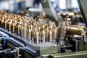 Manufacture of shells and cartridges on the assembly line of a military plant