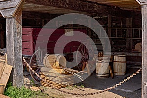 manufacture of wooden barrels in the factory