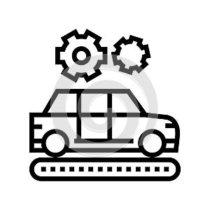 manufacturing car line icon vector illustration