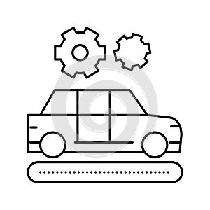 manufacturing car line icon vector illustration