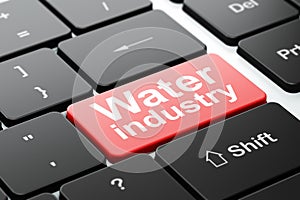 Manufacturing concept: Water Industry on computer keyboard background