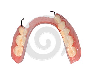 Manufacturing of dental prostheses, metal-ceramic crowns on gypsum teeth models in the treatment of patients by a dentists