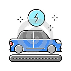 manufacturing electric car color icon vector illustration