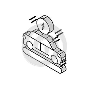 manufacturing electric car isometric icon vector illustration