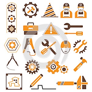 Manufacturing, engineering icons