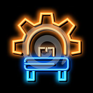 manufacturing equipment neon glow icon illustration