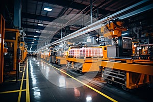 manufacturing equipment in a technologically advanced industrial facility