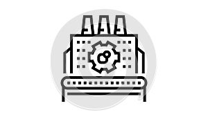 manufacturing erp processing line icon animation