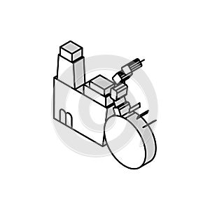 manufacturing factory demolitions isometric icon vector illustration