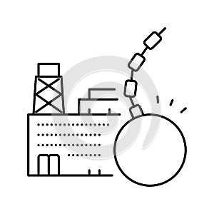 manufacturing factory demolitions line icon vector illustration