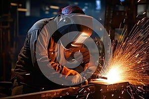 Manufacturing industrial steel safety fire skill work job welding factory welder metal